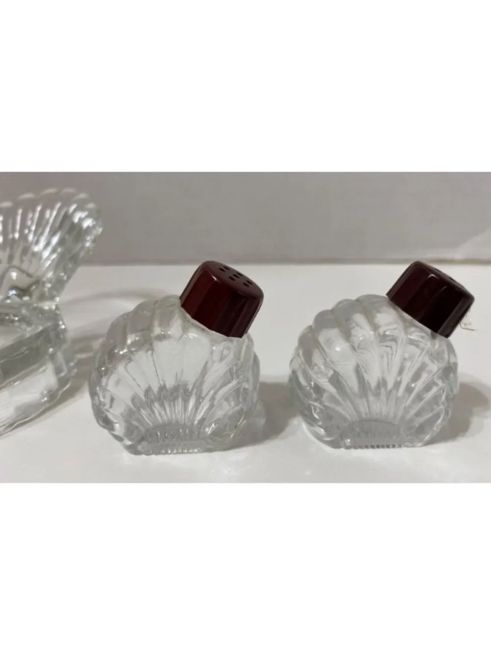 Vintage Glass Turkey Bird Salt & Pepper Shakers Art Deco Thanksgiving